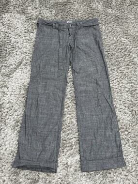 Converse One Star Women’s Gray Wide Leg Pants Cotton Belted Low Rise Size 4